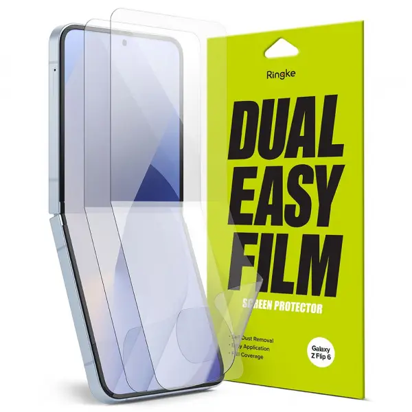 Folie de protectie Ecran Interior Ringke Dual Easy pentru Samsung Galaxy Z Flip6 F741, Plastic, Set 2 bucati