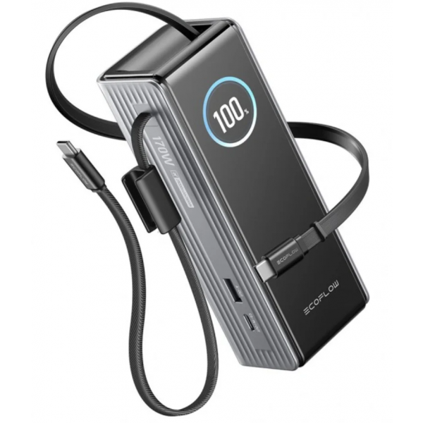Baterie Externa EcoFlow Rapid, 25000mAh, 170W, QC + PD, 1 x USB-A - 3 x USB-C, Gri