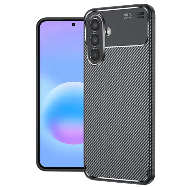 Husa pentru Samsung Galaxy A57 5G, Techsuit, CarbonFiber, Neagra