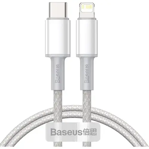 Cablu Date si Incarcare Baseus USB Type-C la Lightning, 2 m, 20W,CATLGD-A02, Alb