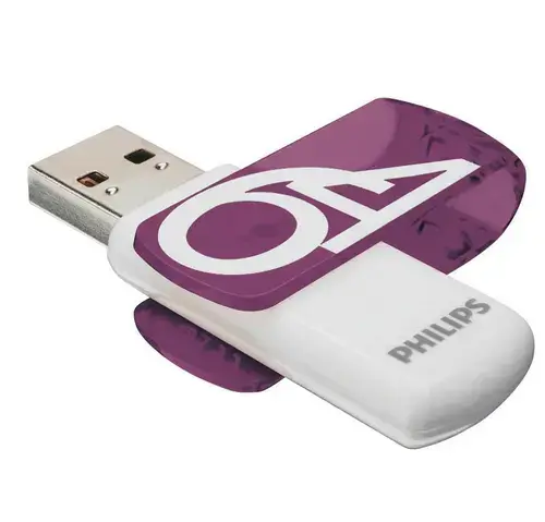 Stick USB Philips Vivid Edition 2-Pack FM64FD05D/00, USB 2.0, 64GB, 2 bucati (Mov)