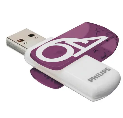 Stick USB Philips Vivid Edition 2-Pack FM64FD05D/00, USB 2.0, 64GB, 2 bucati (Mov)