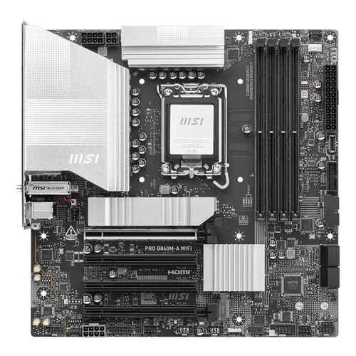 Placa de baza MSI PRO B860M-A WIFI, Intel B860, LGA 1851, DDR5, mATX