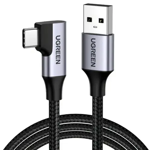 Cablu Date si Incarcare USB-A - USB-C UGREEN US385 Angled, 60W, 1m, Gri