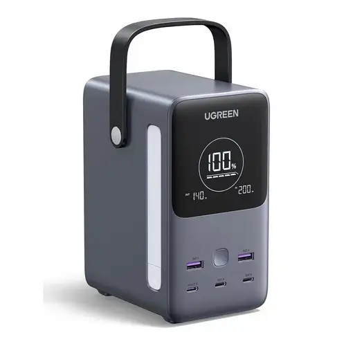 Acumulator extern UGREEN PB770, 300 W, 48000 mAh, 2xUSB, 4x USB-C (Gri)