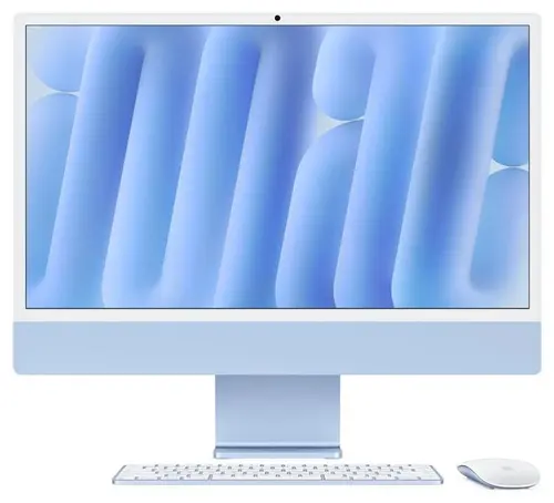 All In One PC Apple iMac 24inch (2024), Procesor Apple M4, 10 nuclee CPU si 10 nuclee GPU, 24inch, Retina 4.5K, 16GB, 256GB SSD, macOS, Layout INT (Albastru)