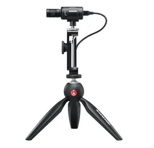 Microfon Stereo Condenser Shure MV88+ VIDEO KIT, Trepied Manfrotto PIXI inclus (Negru)