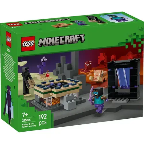 LEGO® Minecraft - Calatorie prin portalurile Nether si End 21584, 192 piese
