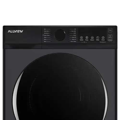 Masina de spalat rufe frontala slim Allview W1000, 10kg, 1400 RPM, Clasa A, Smart One Touch AI, Motor Inverter, Spalare cu abur, Sterilizare, Spalare rapida 15 min (Gri)