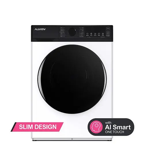 Masina de spalat rufe frontala slim Allview SENSY W600, 6kg, 1200 RPM, Clasa A, Smart One Touch AI, Motor Inverter, Spalare cu abur, Sterilizare, Spalare rapida 15 min (Alb)