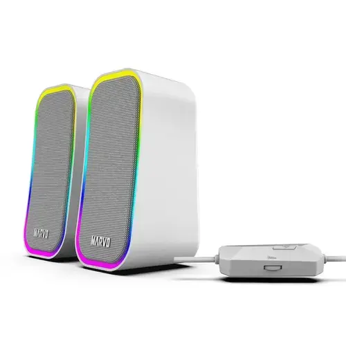 Boxe Gaming Marvo Havoc 20, Wired, USB, iluminare RGB (Gri)