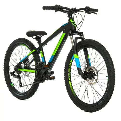 Bicicleta Copii Devron Alaska, roti 24 Inch, 21 viteze, frane pe disc, Negru/Verde