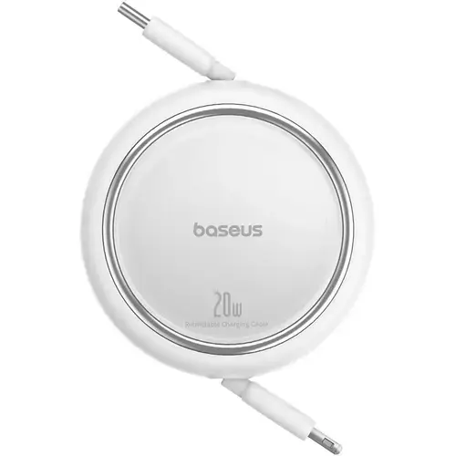 Cablu de date retractabil Baseus Free2Pull, 20 W, USB-C la Lightning, 1m, P10364501211-00 (Alb)