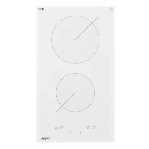 Plita incorporabila AKPO PKA 30 830/2, Vitroceramica, 2 zone de gatit, 1800 W, Control Touch, 30 cm (Alb)