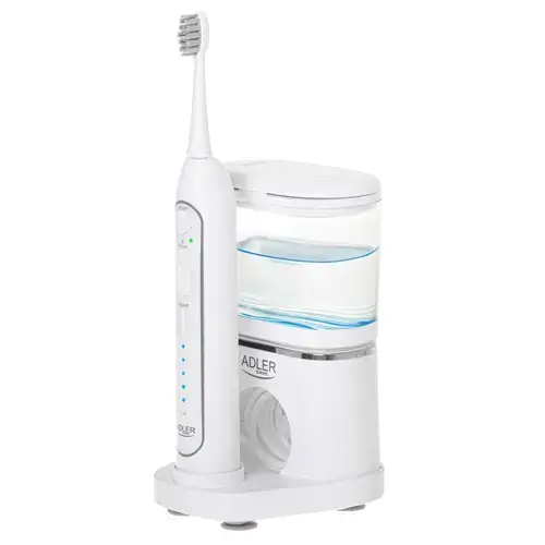 Periuta de dinti electrica Adler AD 2180w 2in1, curatare cu apa, 1700 rpm, Rezervor apa 0.5 l (Alb)