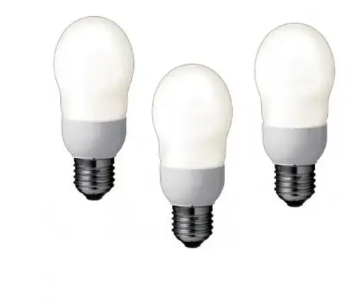 Set 3 becuri economice Panasonic EFA8E27HD-3, putere lampa 8W, echivalent pentru incandescenta 40W