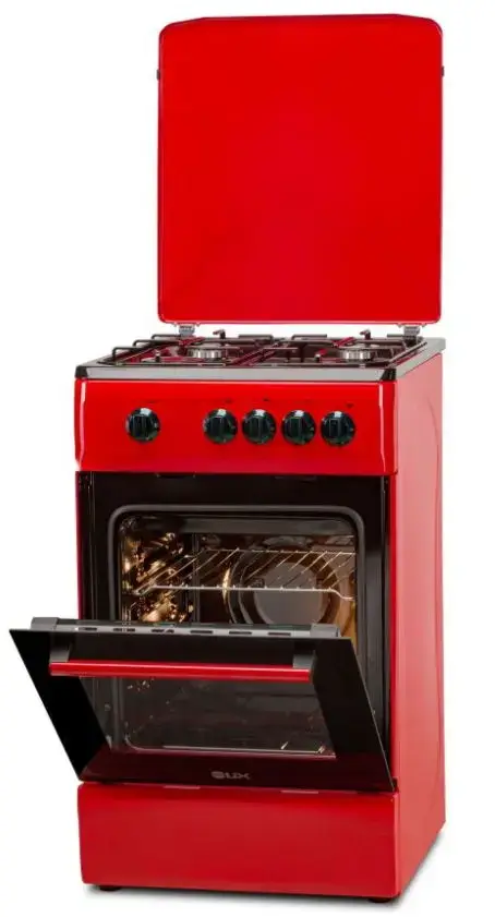 Aragaz LDK 5060 Red RMV NG,  Gaz, 4 Arzatoare, 46 L, 50 cm (Rosu)