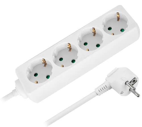 Prelungitor Rebel URZ3071-3B, 4 prize, 3 x 1.5 mm, 3 m (Alb)