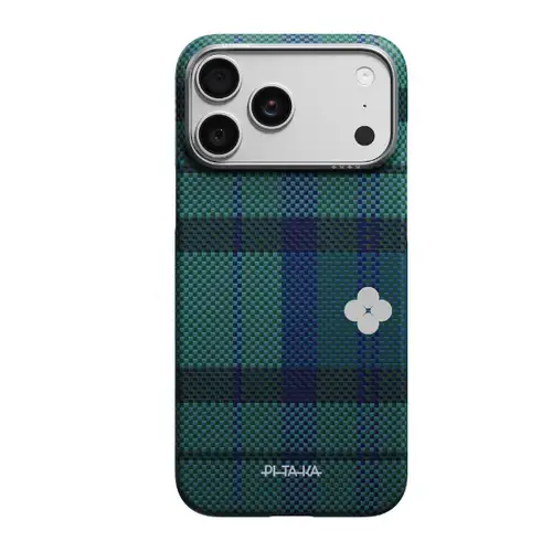 Husa Pitaka Flora in Grid Edge Case pentru iPhone 17 Pro Max, Verde