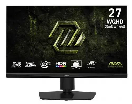 Monitor Gaming Rapid IPS LED MSI 27inch MAG 272QPF E20, WQHD (2560 x 1440), HDMI, DisplayPort, Pivot, 200 Hz, 0.5 ms (Negru)
