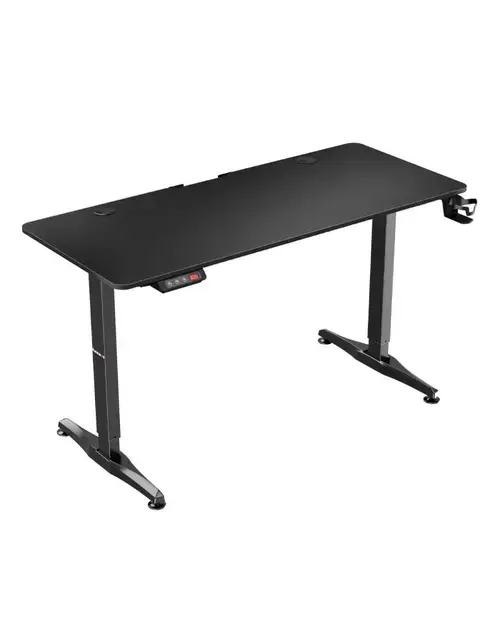 Birou electric Huzaro HZ-Hero 8.5, Reglabil pe inaltime, Panou LED cu memorie, Suport casti & pahare, Blat 140x60 cm (Negru)