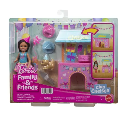 Set de joaca Barbie Family & friends - Clubul lui Chelsea, Zi de nastere