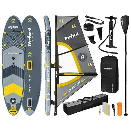 Set placa gonflabila Rebel RBA-4513, Windsurfing SUP, 305 x 76 x 15 cm