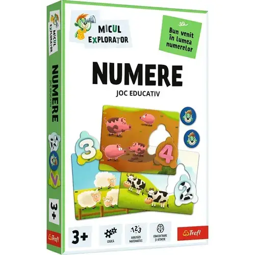 Joc educativ interactiv Trefl Numere Micul Explorator, piese puzzle, 3 ani +