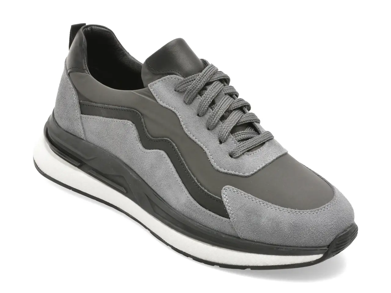 Pantofi sport MARCO BUFFON gri, BF6001, din piele naturala