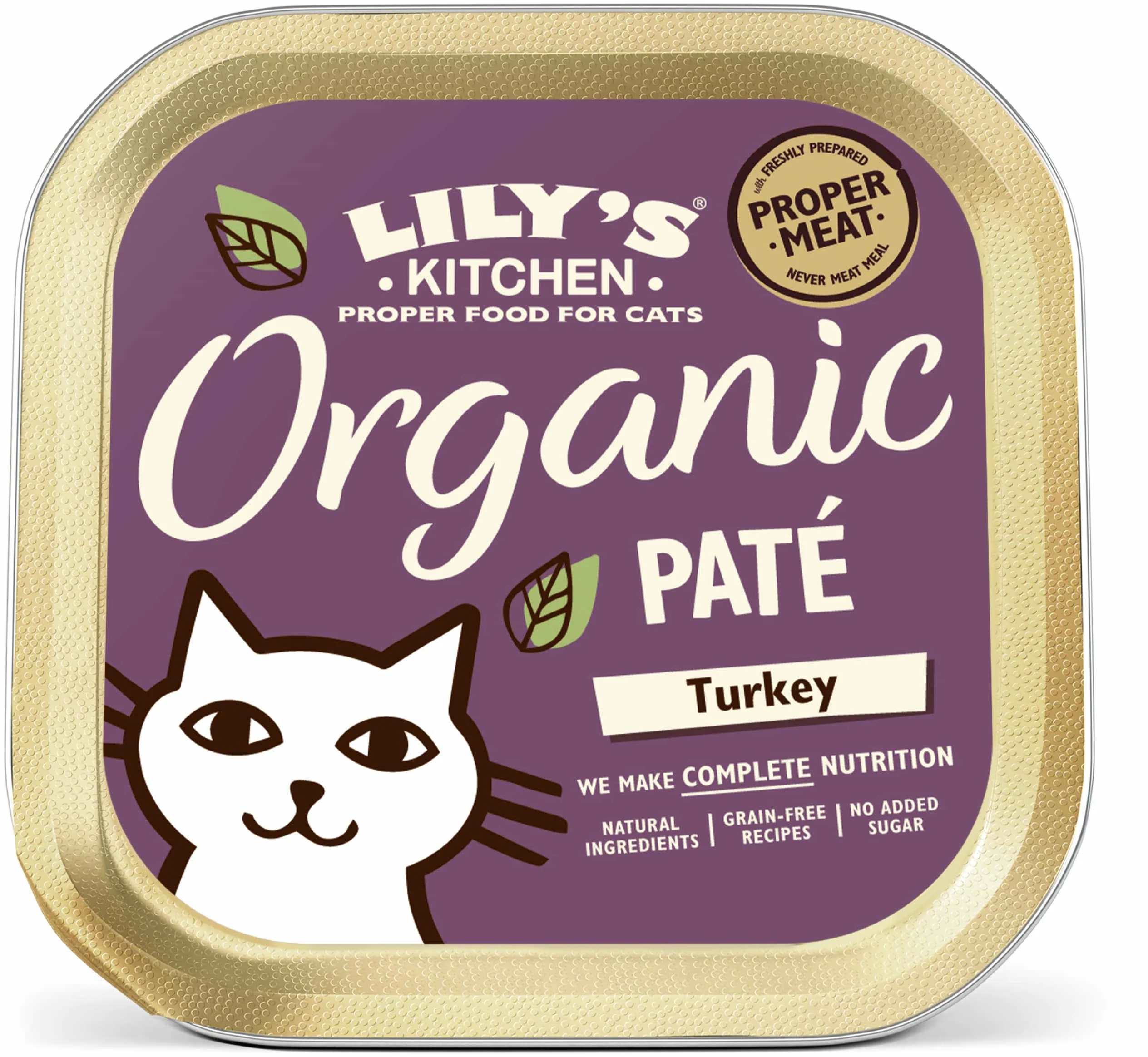 LILY'S KITCHEN Organic Pat pentru pisici, Curcan, fără cereale 85g