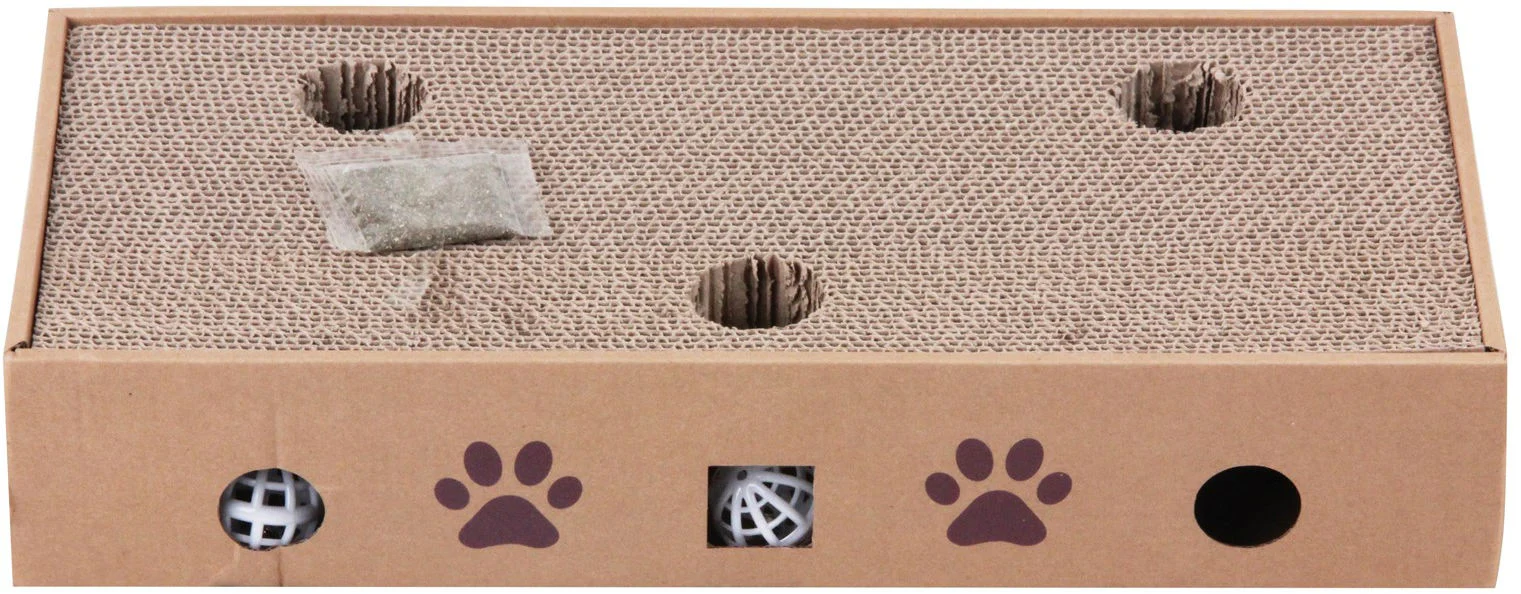 PAWISE Cutie pentru ascuţit ghearele, 2 în 1, cu bile, 49x21cm