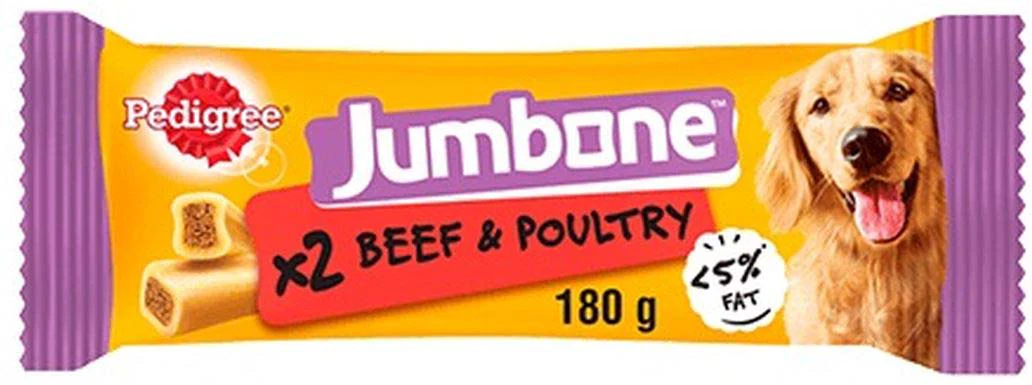 PEDIGREE Delicii pentru câini Jumbone Medium Vită şi Pasăre 180g