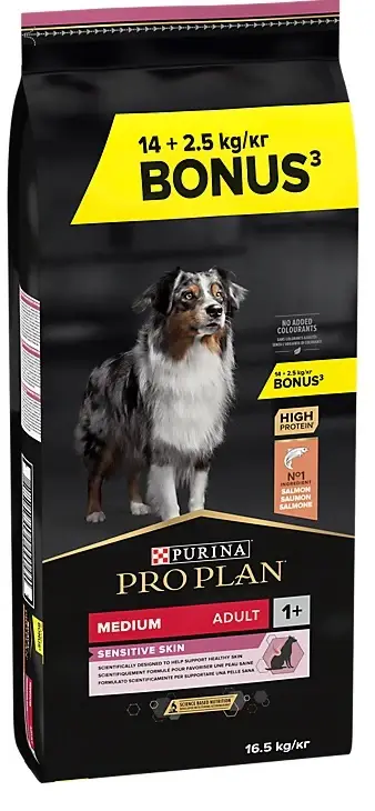 PRO PLAN Hrană uscată SENSITIVE pt câini Adult Medium Breed, cu Somon