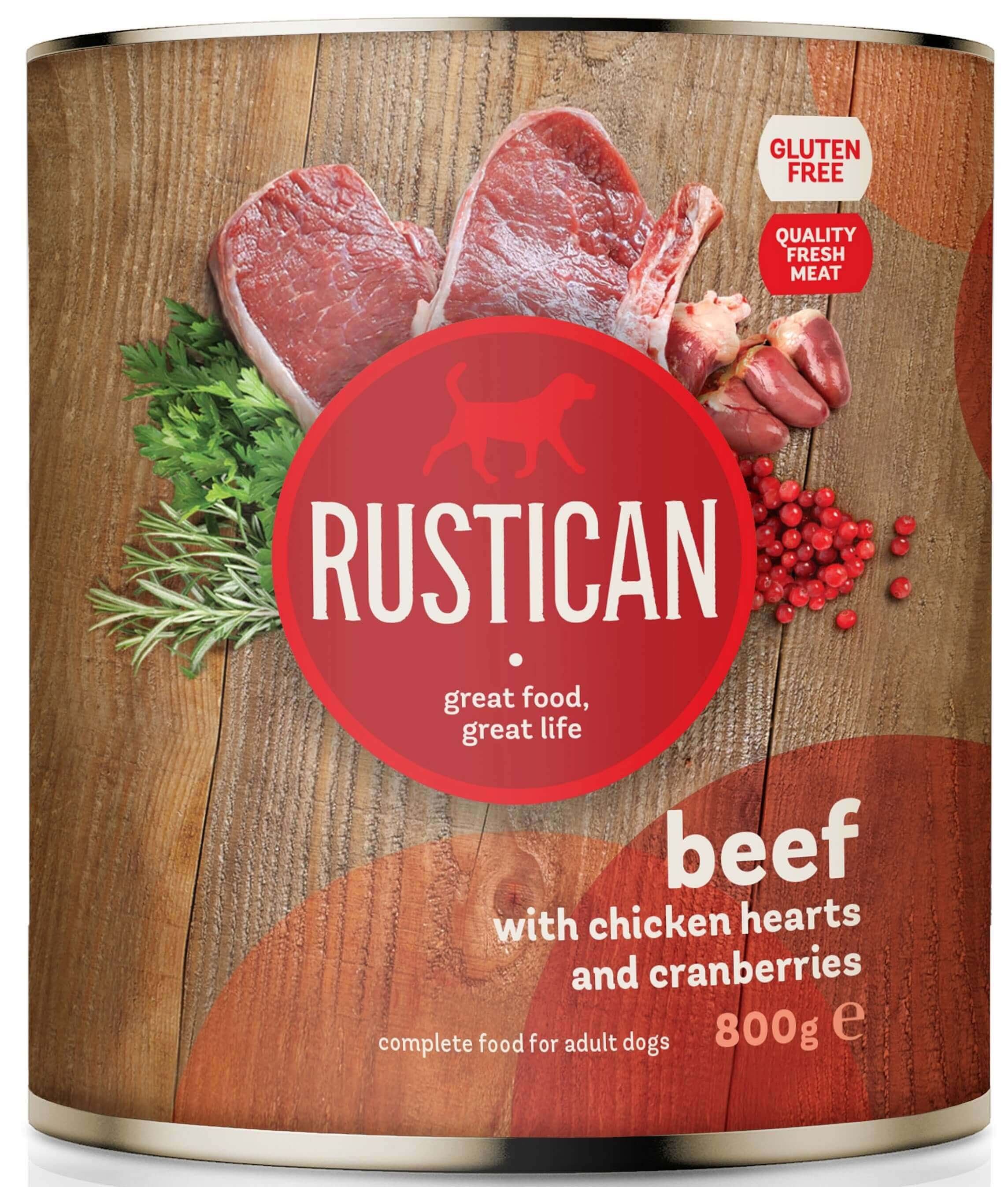 RUSTICAN Vită şi Inimi de Pui cu Merişoare