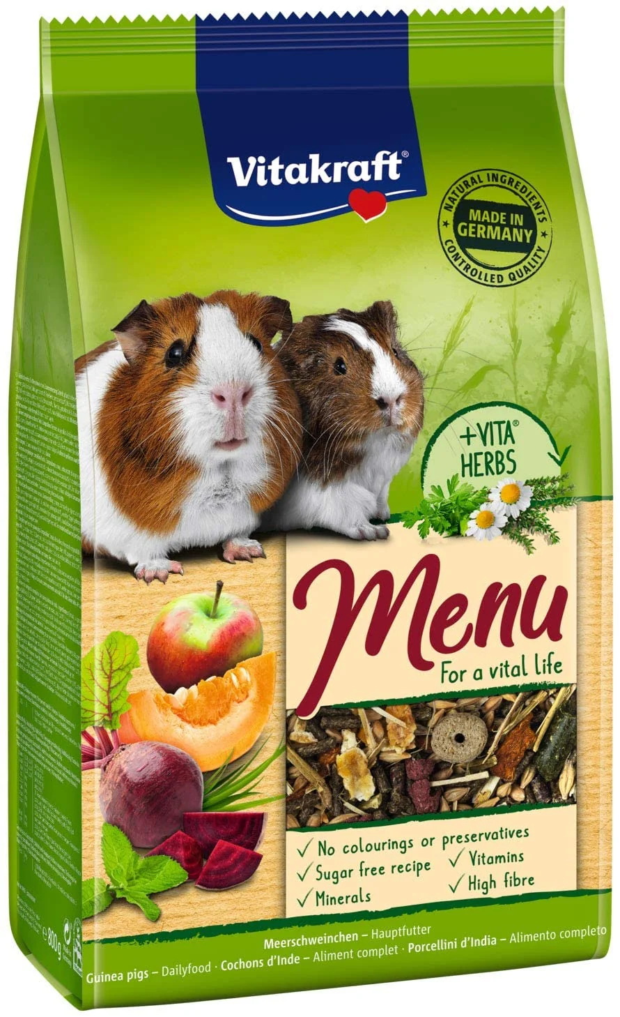 VITAKRAFT Menu VITAL cu Ierburi,  Hrană pentru porcuşori de Guineea 400g