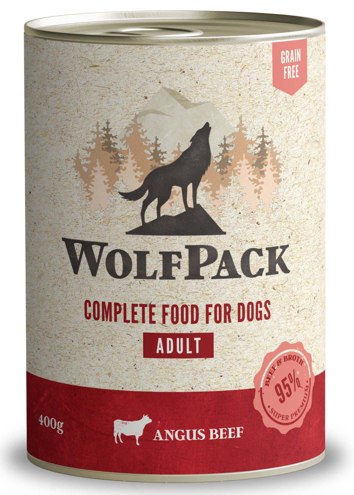 WOLFPACK Adult Vită Angus, Hrană umedă pentru câini adulţi