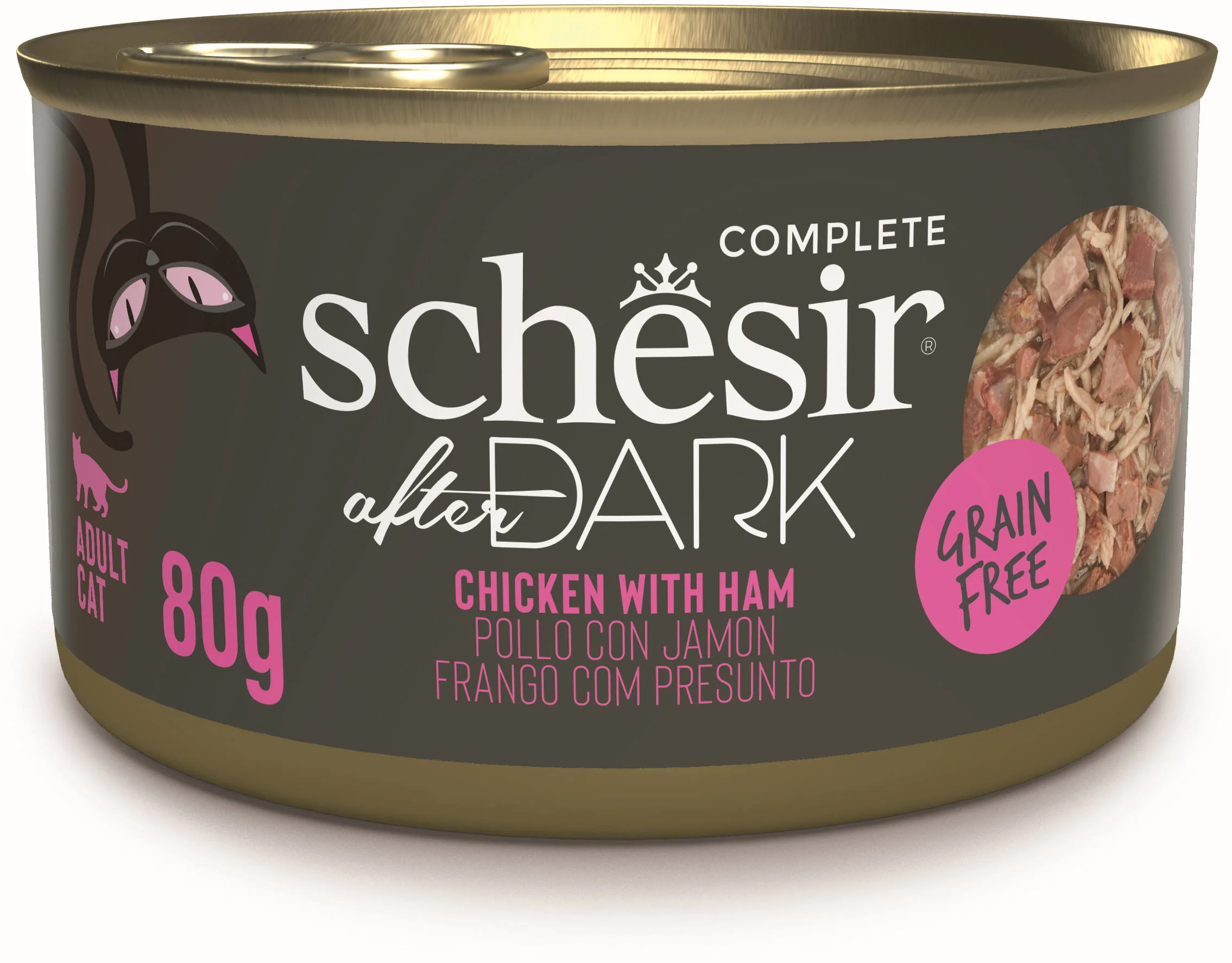 SCHESIR After Dark Conservă pentru pisici, supă cu Pui şi Şuncă 80g