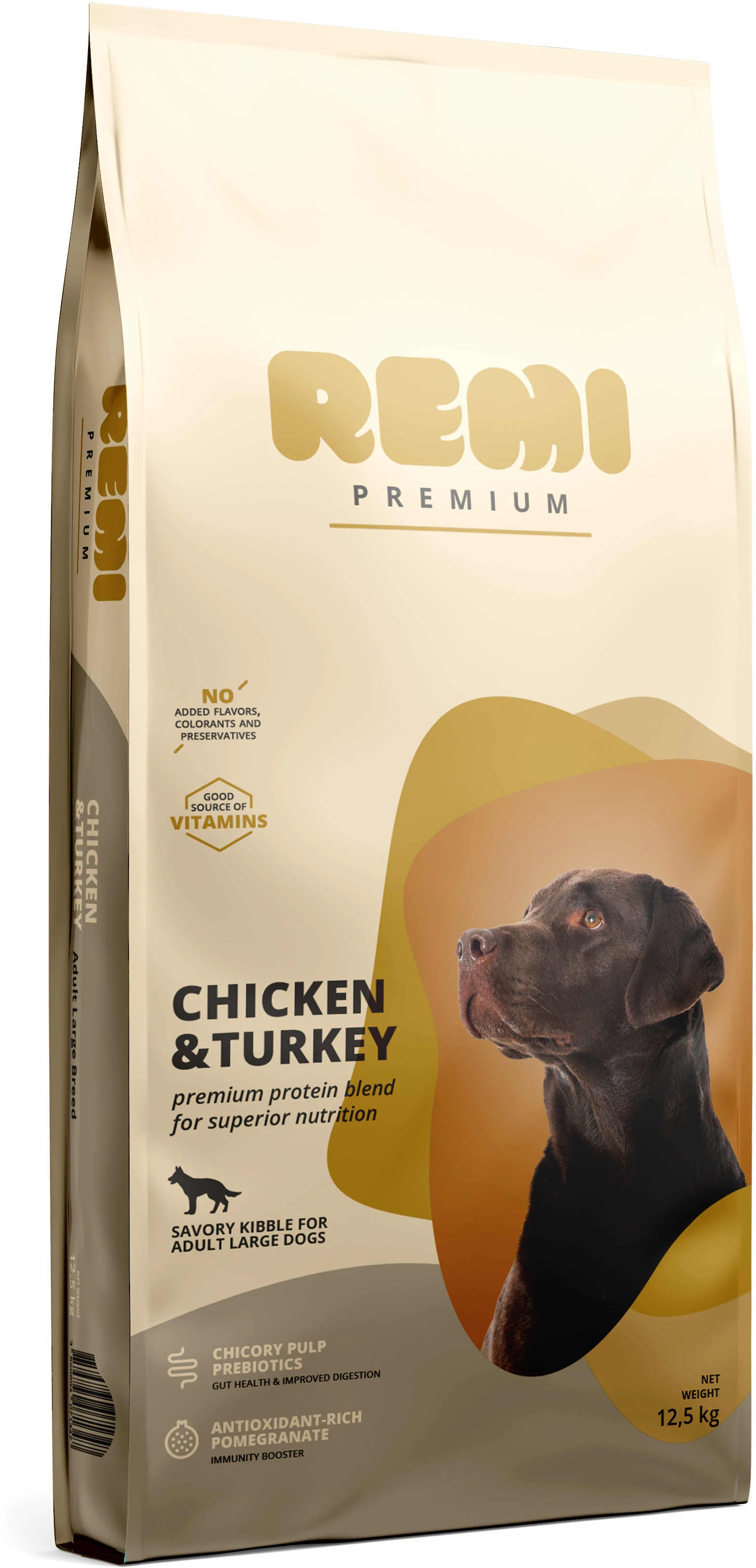 REMI Premium Adult Large, cu Pui şi Curcan 12,5kg