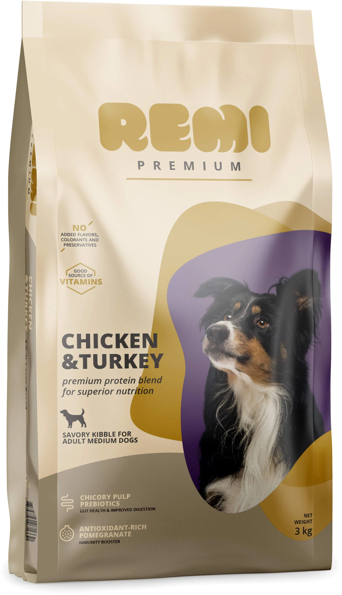 REMI Premium Adult Medium, cu Pui şi Curcan 3kg