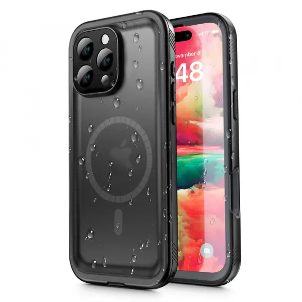 Husa Waterproof pentru Apple iPhone 16 Pro Max, ShellBox, Neagra