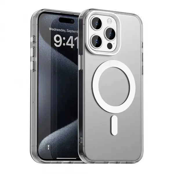 Husa MagSafe pentru Apple iPhone 15 Pro Max, Techsuit, CandyCase, Alba