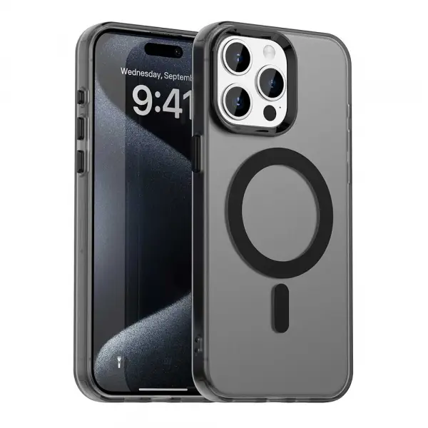 Husa MagSafe pentru Apple iPhone 15 Pro, Techsuit, CandyCase, Neagra
