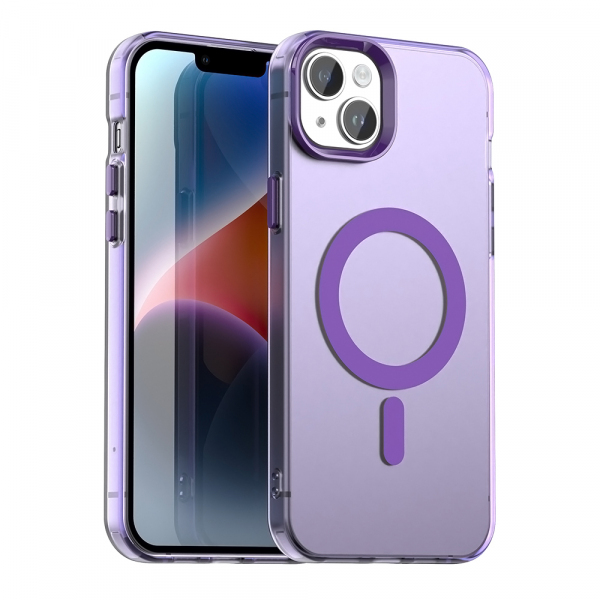 Husa MagSafe pentru Apple iPhone 13, Techsuit, CandyCase, Mov