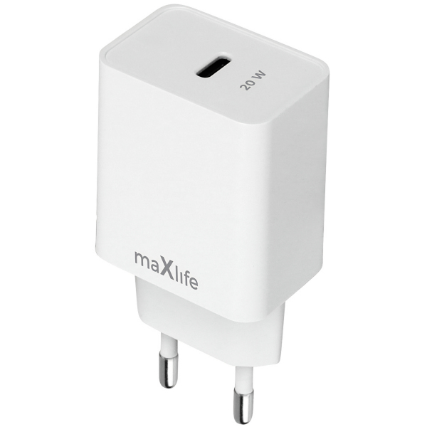 Incarcator Retea MaXlife MXTC-13-20C, 20W, 3A, 1 x USB-C, Alb