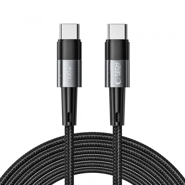 Cablu Date si Incarcare USB-C - USB-C Tech-Protect Ultraboost, 100W, 3m, Gri