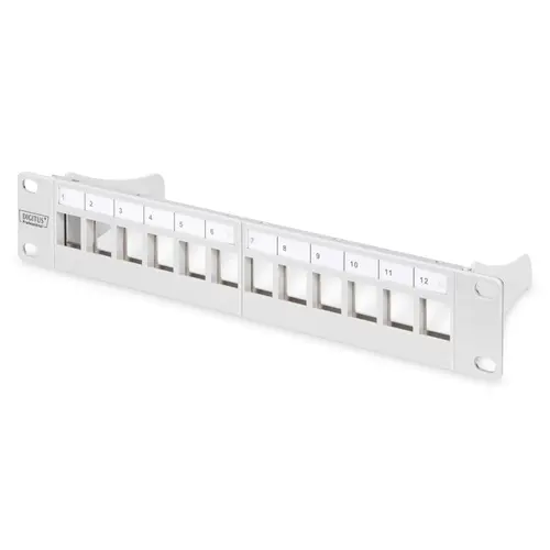 Panou de corectie cu 12 porturi, Digitus, 1U, Gri