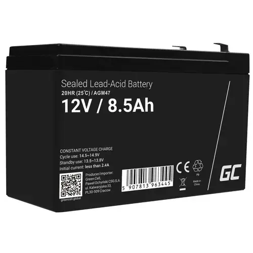 Acumulator AGM 12V 8.5Ah VRLA plum acid baterie fara mentenanta jucarii sisteme de alarma Green Cell