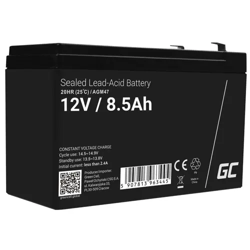 Acumulator AGM 12V 8.5Ah VRLA plum acid baterie fara mentenanta jucarii sisteme de alarma Green Cell