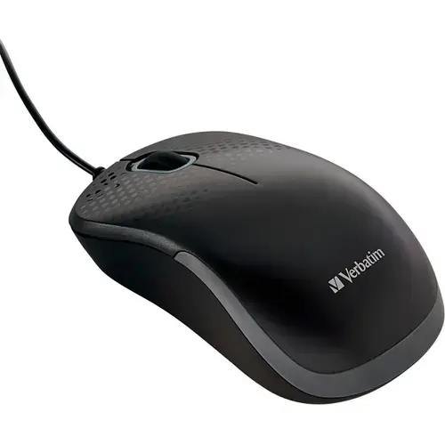 Mouse Optic Verbatim 49024, Cu fir, Silentios, 1000 dpi (Negru)