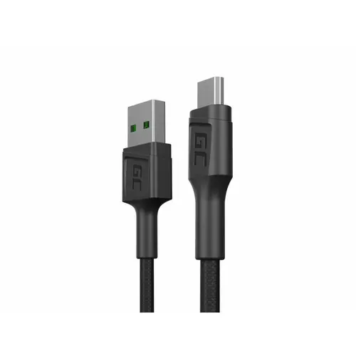 Cablu de date Green Cell GC PowerStream, USB-microUSB 30cm,  incarcare rapida, Ultra Charge, QC 3.0, Negru